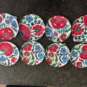 Melamine Plates 8 Wisteria Floral Plates